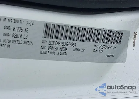 2014 Chrysler 300 300S from USA, damaged, VIN 2C3CCABT9EH340384